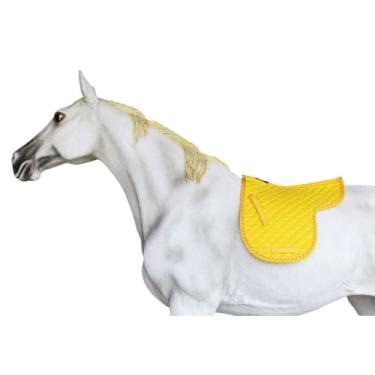 Imagem de Challeger Almofada de sela de cavalo algodão acolchoado contornado trilha de salto inglês amarelo 72TS28YL