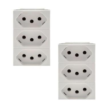 Imagem de Kit 2 Tomadas Tripla 10a 2p+t Branca 615043bc Pial Plus+ Legrand