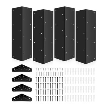 Imagem de HZSIFU Suportes de canto de jardim para canteiros elevados, kit de moldura de caixa de aço com revestimento resistente à ferrugem, conectores de cantos de cama elevados com códigos de canto para