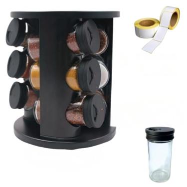 Imagem de Porta Condimentos Giratório Tempero com 9 potes de Vidro