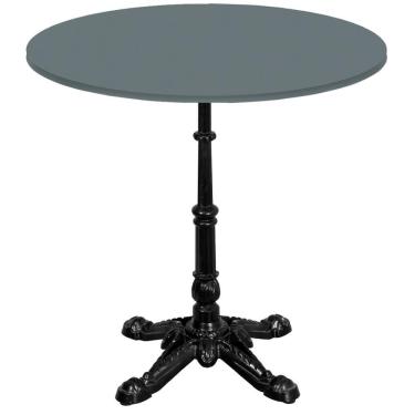 Imagem de Base De Mesa Apus Em Ferro Preto 75 Cm (alt) Tampo Mdp Redondo Grafito 60 Cm (larg) X 2,5 Cm (alt)