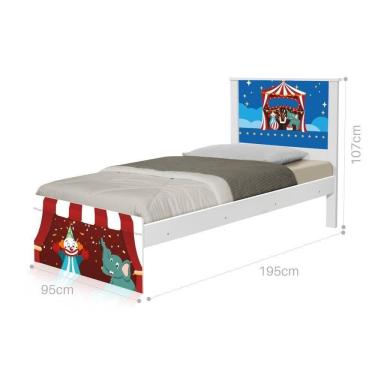 Imagem de Cama Solteiro Com Cabeceira Adesivada Circo