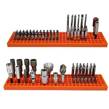 Imagem de Conjunto organizador de brocas FREE ZONE (laranja) – Armazenamento de bits de 158 furos – Armazenamento adaptador de brocas hexagonais de 1/10.2 cm – Armazenamento de caixa de ferramentas (ferramentas
