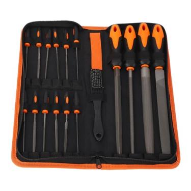 Imagem de WALFRONT Arquivos de 18pcs Definir Ferramenta T12 Aço de Aço Profissional Profissional Plano Triangular Meio Redondo Arquivo de Agulha Grande Com Alça Macia de Borracha e Portátil para o