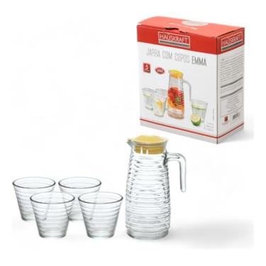Imagem de Conjunto Jarra de 800ml com 4 Copos de 220ml de Vidro