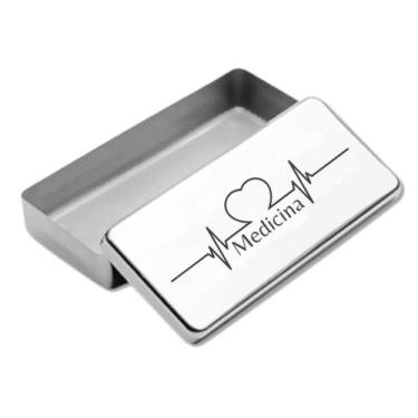 Imagem de Estojo Inox Autoclavavel Personalizado a Laser Medicina - Love Saude, 