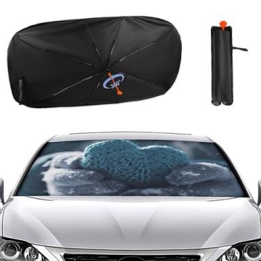 Imagem de Guarda-sol de para-brisa de carro usando luvas de malha persianas de janela frontal de carro dobrável para-brisa frontal protetor de para-brisa protetor de para-brisa capas de para-brisas para carros