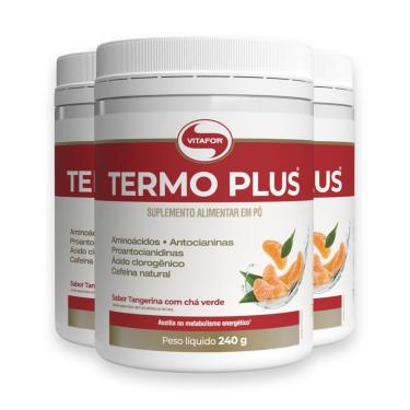 Imagem de Kit 3 Termo Plus Vitafor 240G Tangerina Com Chá Verde