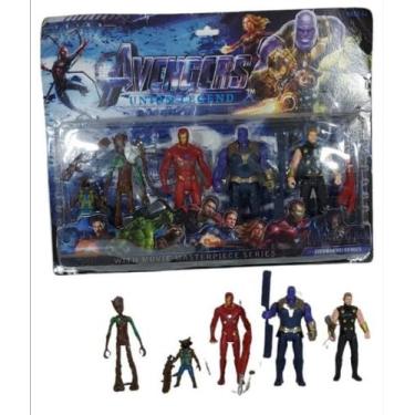 Imagem de Brinquedo Kit 5 Bonecos Super Herois Vingadores Cartela Infantil - Her