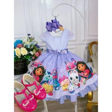 Imagem de Vestido Infantil Lilás Casa Mágica da Gaby Luxo 1 ano