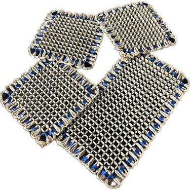 Imagem de Kit 4 Peças Descanso De Panela Esteira Sisal Azul Escuro