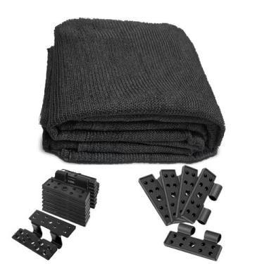 Imagem de Tela Sombreamento Preto 80% Sem Acabamento 4x1 + 10 Presilhas Para Tel