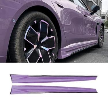 Imagem de Spoiler do para-choque traseiro do carro Difusor do para-choque dianteiro divisor saia lateral parte modificação labial para acessórios de carro Su7 (saia lateral lábio roxo)