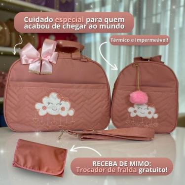 Imagem de Kit Bolsa Maternidade Mala para Bebê 2 peças Nuvem Mochila Passeio - F