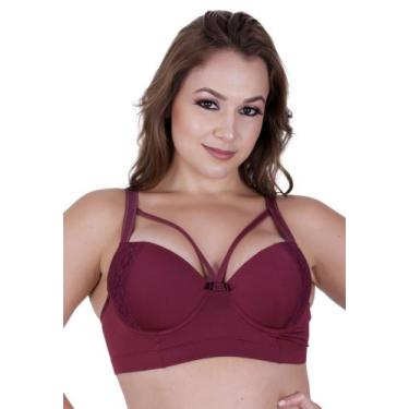 Imagem de Sutiã Plus Size Bojão Tiras Soutien Reforçado - c9 STRAPPY - TERRA E M