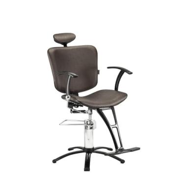 Imagem de Cadeira de Cabelereiro e Salão de Beleza Reclinável Hidráulica Dompel Luna Marrom