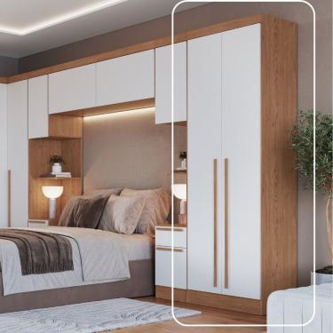 Imagem de Guarda-roupa Modulado 2 Portas Com Prateleiras Infinity Cedro/branco Line