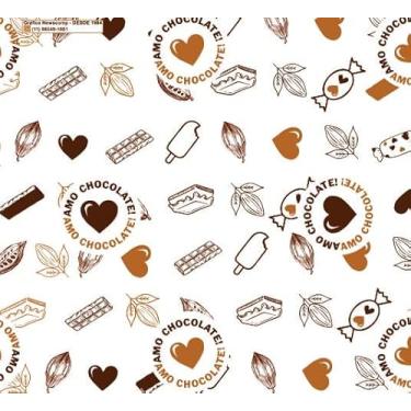 Imagem de Papel Manteiga AMO CHOCOLATE 15x15cm 500 UNIDADES