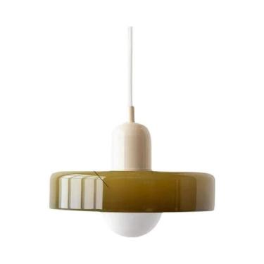 Imagem de Luminária Pendente De Vidro Nórdico Retrô E27 Led Lustre Para Sala De 