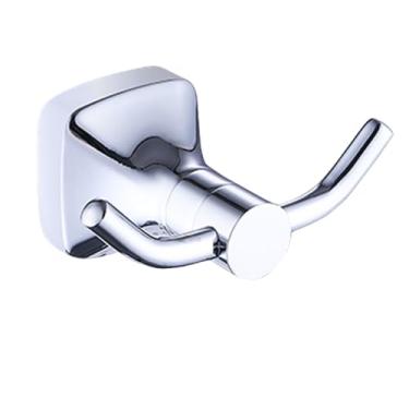 Imagem de Suporte de parede para lenços de papel, em aço inoxidável cromado, suporte para toalhas, suporte para papel higiênico, gancho para roupão com sabão e produtos de limpeza (gancho duplo para roupão