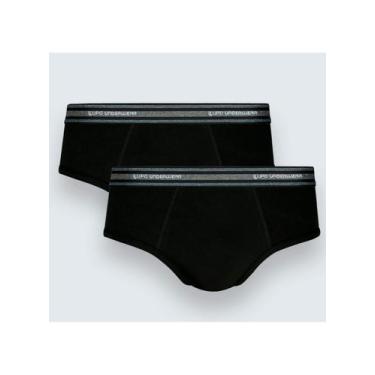 Imagem de Kit/2 Cueca Slip Lupo 00524-088 Adulto Algodão T. P/GG, GG, 0906, Pret