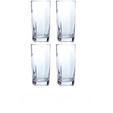 Imagem de Jogo De Copos Vidro Texas REFORÇADO Quadrado Luxo Transparente 320ml(4)