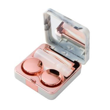 Imagem de Estojo porta lentes Mármore + Pinça e Ventosa Rose