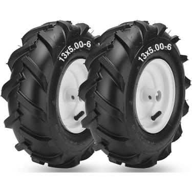 Imagem de Pneu e roda de leme de 13 x 5 a 15 cm, substituição de trator e trencher, 3 x 5 a 6, tamanho do eixo de 2,5 cm