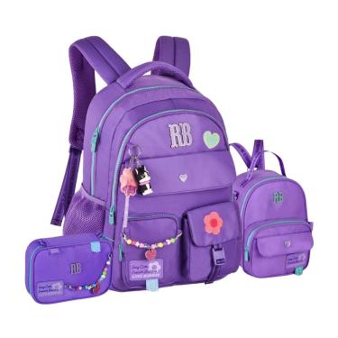 Imagem de Kit Mochila Costas Rebecca Bonbon Lancheira E Estojo Escolar
