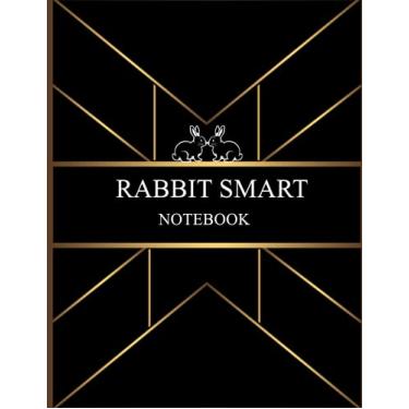 Imagem de Rabbit Smart Notebook: Black color & Gold Line Cover Notebook|Interior:Lined paper with Small Rabbit, 8.5x11 inches, 5 MM spacing, 80 Pages, bunny ... For birthday Gift:teachers&students,Journals