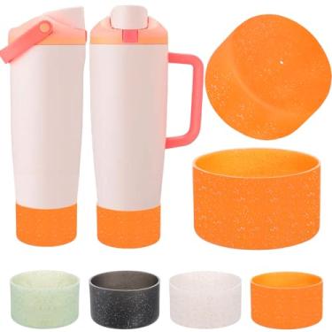 Imagem de Mity rain 2 peças de botas protetoras de silicone para garrafas e copos FreeSip Sway Owala de 850 g e 1,134 g - decora, melhora a estabilidade e evita arranhões (laranja)