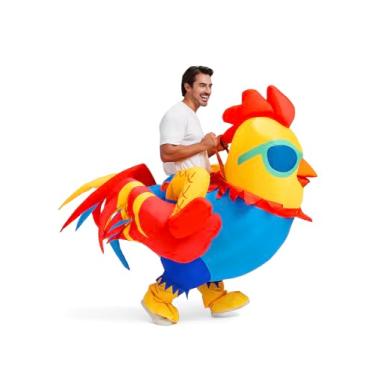 Imagem de Thuodo Fantasia inflável de galo para adultos, fantasia divertida de Halloween cosplay para homens e mulheres