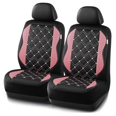 Imagem de Road Comforts Capas de assento, capas de assento de carro de couro premium para mulheres e meninas, compatíveis com airbag, capas de assento automotivas universais para a maioria dos carros, vans