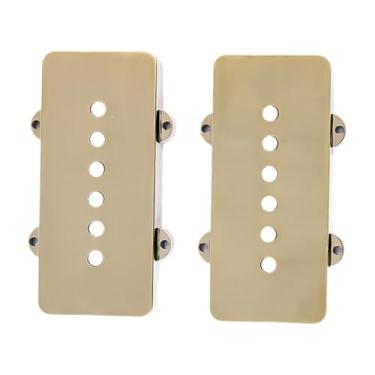 Imagem de KiBcsLic 2 peças capa para captador humbucker faça você mesmo 12 furos braço/ponte acessório instrumento musical parte capas de captador espaçamento de poste, Bronze