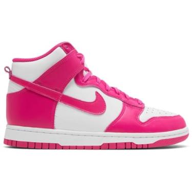 Imagem de Nike Feminino Dunk High WMNS DD1869 102 Futebol Cinza - Tamanho, Branco/rosa Prime, 7