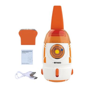 Imagem de Llazsybz Aspirador de Pó de Mesa, Aspirador de Pó Portátil para Presente, para áreas Pequenas, Sofá, Laranja Branco, Tamanho real