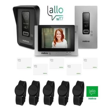 Imagem de Kit Videoporteiro WiFi Allo wT7 Intelbras Acesso por Pulseira RFID e V