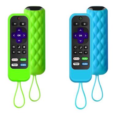 Imagem de 2 Pack Remote Case Compatible with Roku TCL Hisense Remote Controls,Silicone Protective Controller Sleeve for Roku Express 4K - Streaming Stick+Glow in The Dark