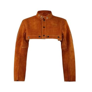 Imagem de Generic Capa de soldagem manga comprida resistente a chamas roupas de proteção versáteis jaqueta de soldagem para trabalho com maçarico e retificação, Xl