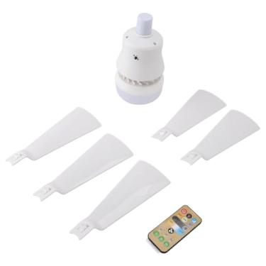 Imagem de QANYEGN Luz do ventilador de teto, lâmpada de ventiladores de teto de 3 cores leves, luz do ventilador com remoto para o quarto garagem da cozinha da sala de estar (Branco)