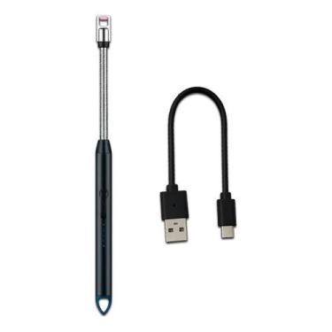 Imagem de Acendedor Fogão Elétrico Eletrônico Cabo Usb Recarregável Arco Flexíve