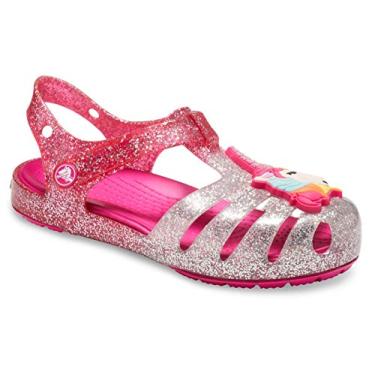 Imagem de Crocs Sandália feminina Isabella Charm (Bebê/Criança pequena), rosa, 22 Little Kid