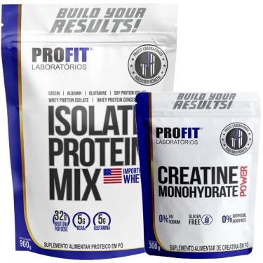 Imagem de KIT WHEY ISOLATE PROTEIN MIX 900G l CREATINA MONOHIDRATADA 300G l PROFIT-Unissex