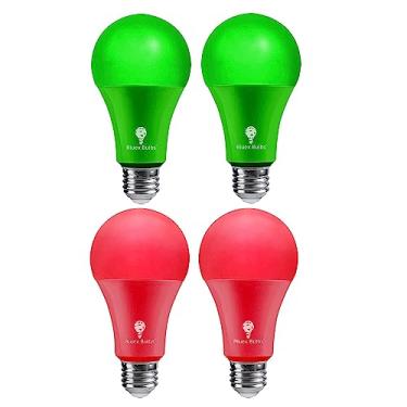 Imagem de Pacote com 4 lâmpadas BlueX LED A21 vermelho verde - 15 W (equivalente a 120 watts) - base E26 lâmpada LED vermelha verde, decoração de festa, varanda, iluminação doméstica, iluminação de férias