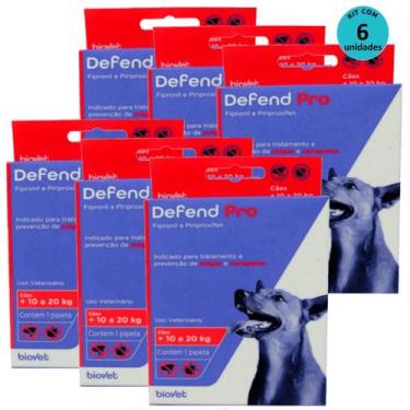Imagem de Defend Pro Cães 11 a 20Kg Prevenção de Pulgas e Carrapatos em Cães kit