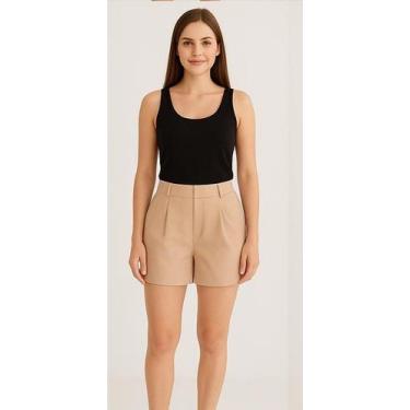 Imagem de Short alfaiataria - Sem marca, Nude, G, TECIDO VISCOSE 