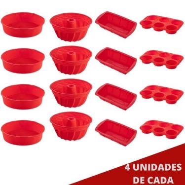 Imagem de 4 Kit Formas Silicone Redonda Espiral Pães Cupcake Sortida - QUALITY H