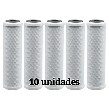 Imagem de Kit Com 10 Refil Carbon Block Carvão Ativado 9 3/4 10 - Br Fish Aquari