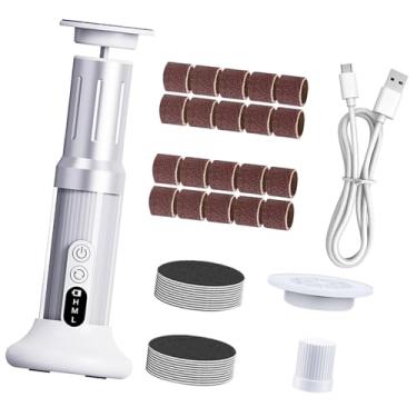Imagem de MotiveTech Removedor elétrico de calos dos pés, esfoliante para os pés, lixamento de unhas, ferramenta prática para cuidados com pedicure, remoção de pele dura, Branco