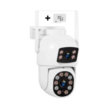 Imagem de Câmera IP 4G Externa 6MP PTZ Com Cartão SIM Vigilância CCTV Visão Notu
